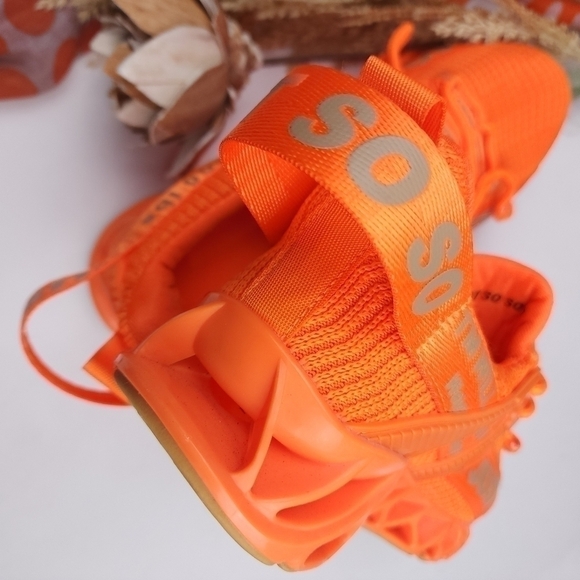 🔴 Orange Woman's Cross Trainer Running Sneakers Sz 37 - Picture 5 of 12